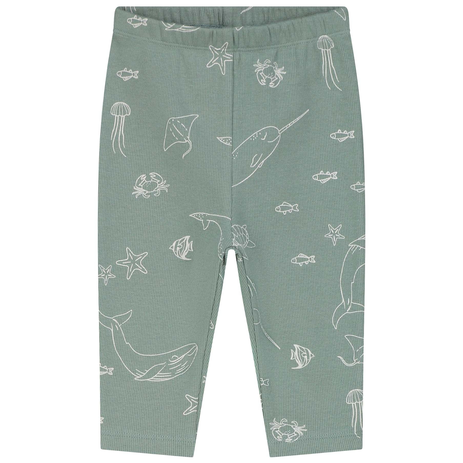 Prénatal baby pyjama onderwater rib groen