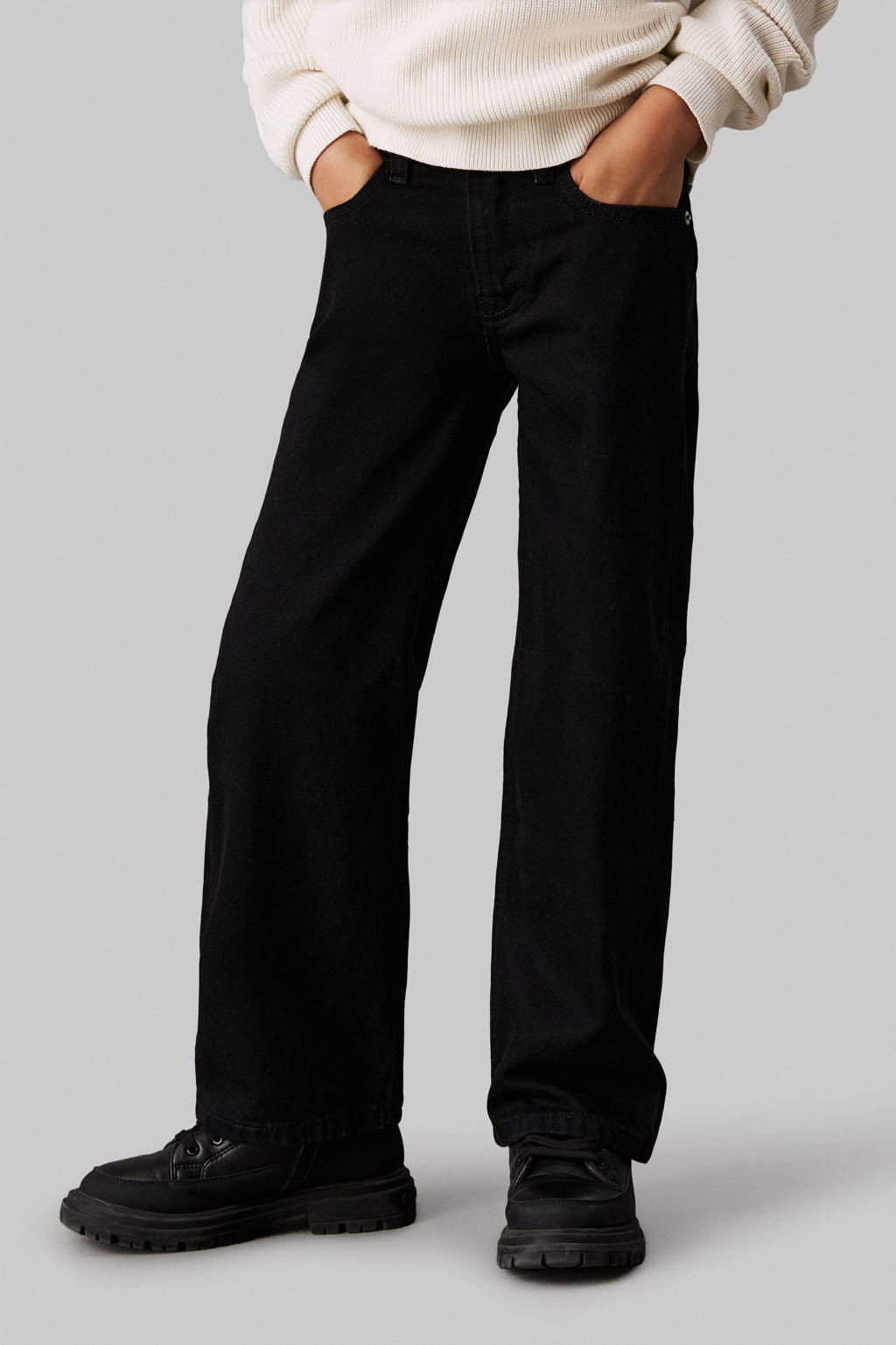 Calvin Klein straight leg jeans clean black rgd