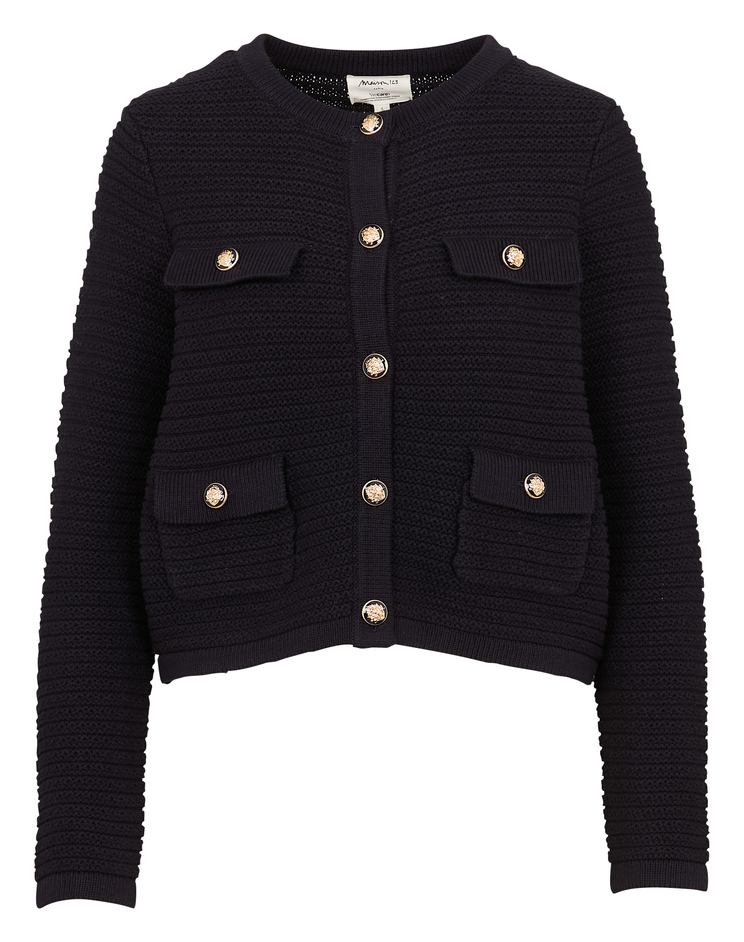 LILY - Gilet droit en coton mélangé| Bleu