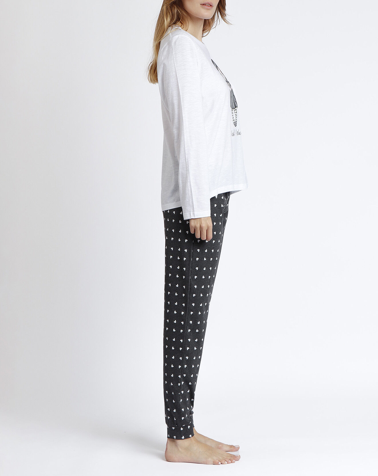 Santoro Gorjuss Pyjama Manches longues & Pantalon Perline blanc/noir
