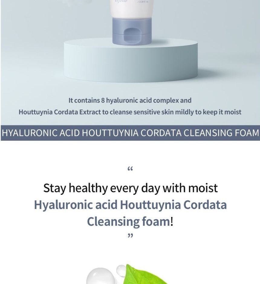 esfolio - Hyaluronic Acid Houttuynia Cordata Cleansing Foam