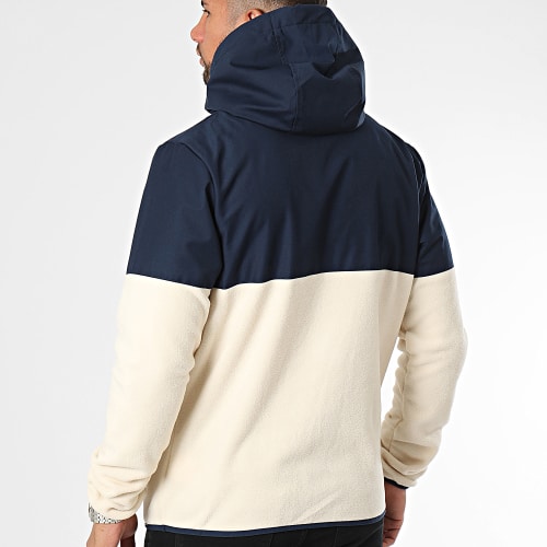 Veste Polaire Outdoor Capuche Freccia SHR09756 Beige Bleu Marine