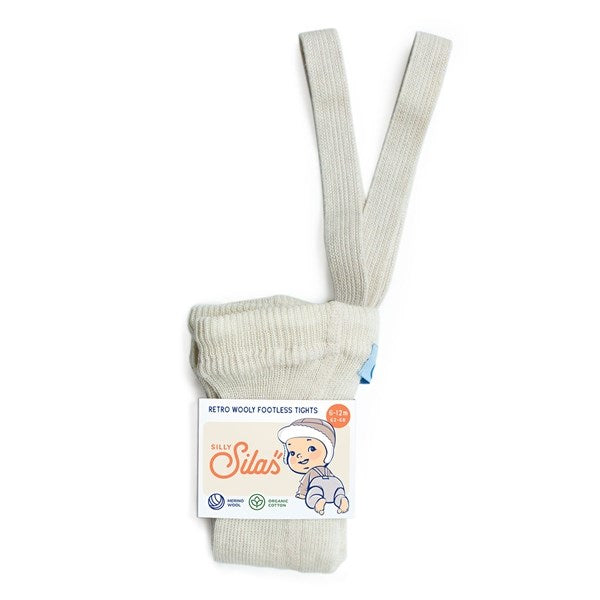 Wooly footless tights with braces Cream Blend Cream Blend