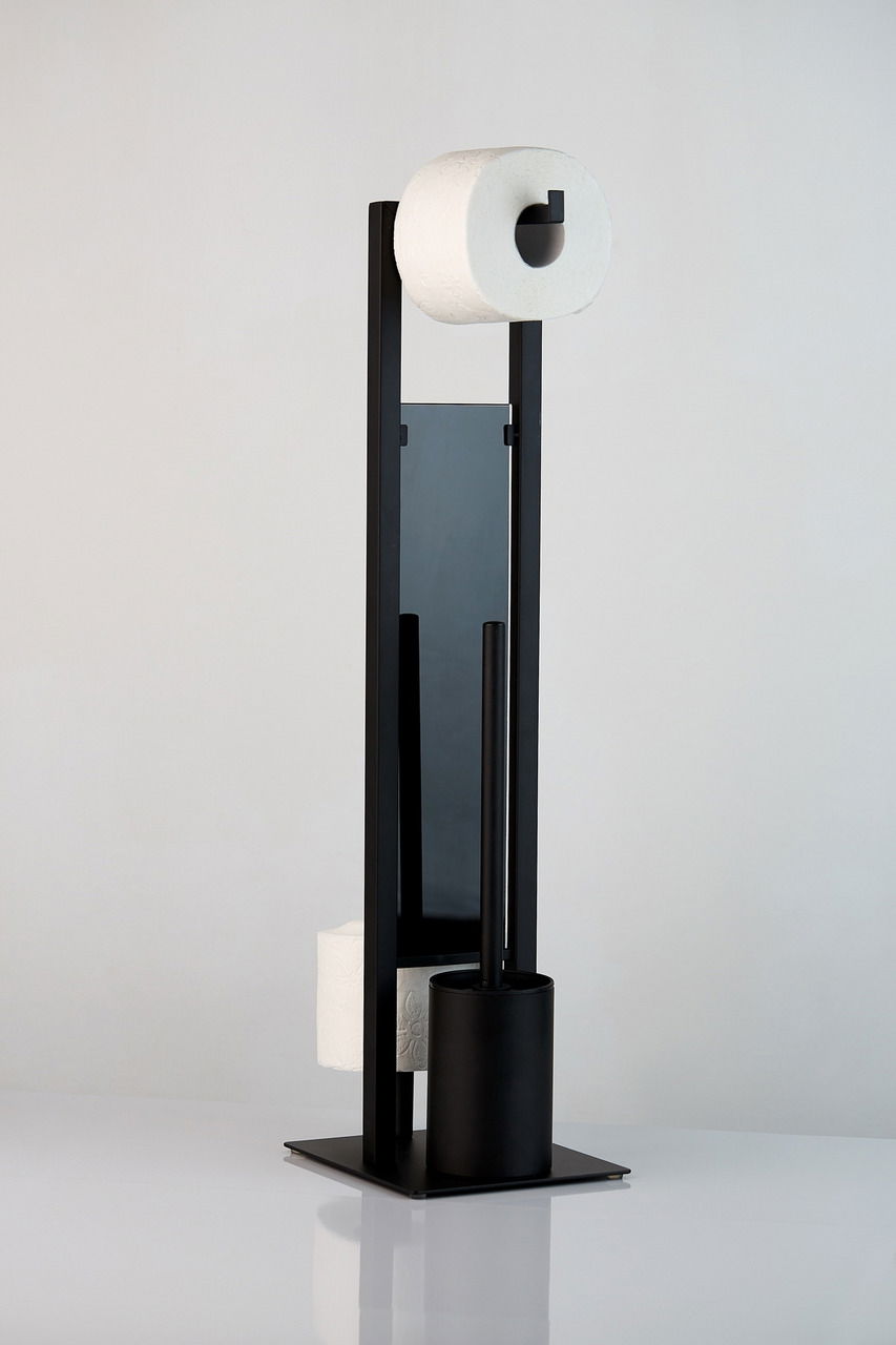 Wenko Stand WC-Garnitur Rivalta schwarz