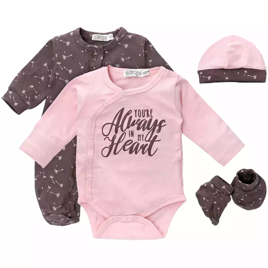 Dirkje 4tlg Set Frühling, Sommer rosa braun