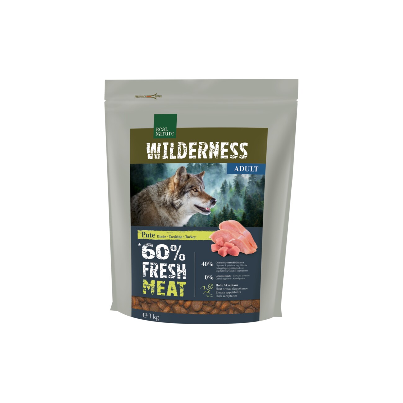 REAL NATURE WILDERNESS Fresh Meat Trockenfutter Hund, Adult, Turkey 1 kg