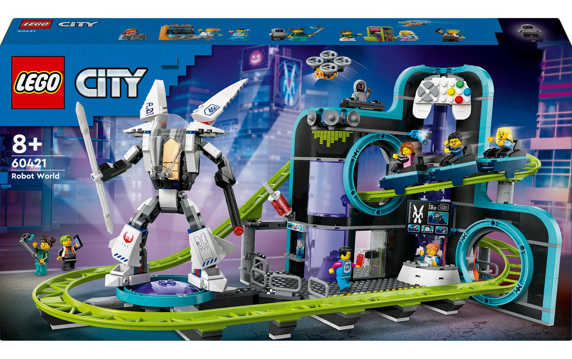 City Achterbahn mit Roboter-Mech 60421Abenteuer-Spielset mit vielen Details