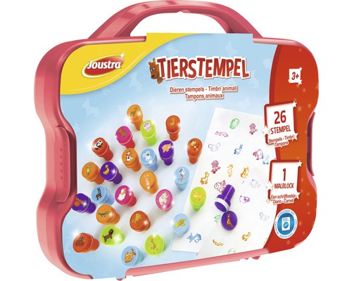 Creatieve dierenstempelset, 26 stuks, in een doosje