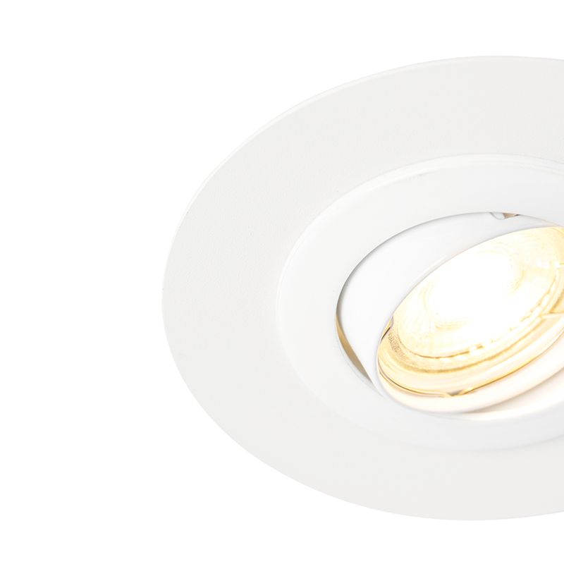 Ronde inbouwspot wit kantelbaar met opvulring - Edu