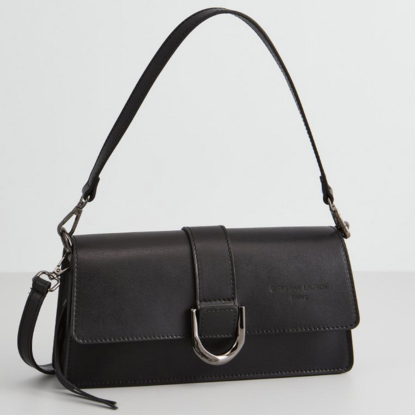Christian Laurier Sac porté épaule en Cuir Hazel noir - 24.5x12.5x5 cm
