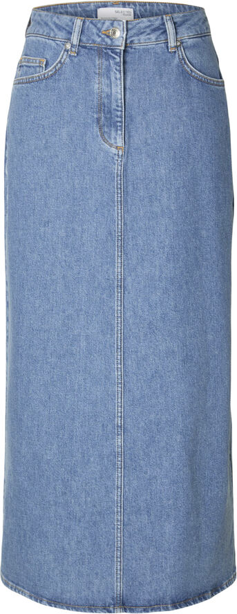 Selected Femme SLFERIN HW LONG FLAR MID BLU DENIM Blå