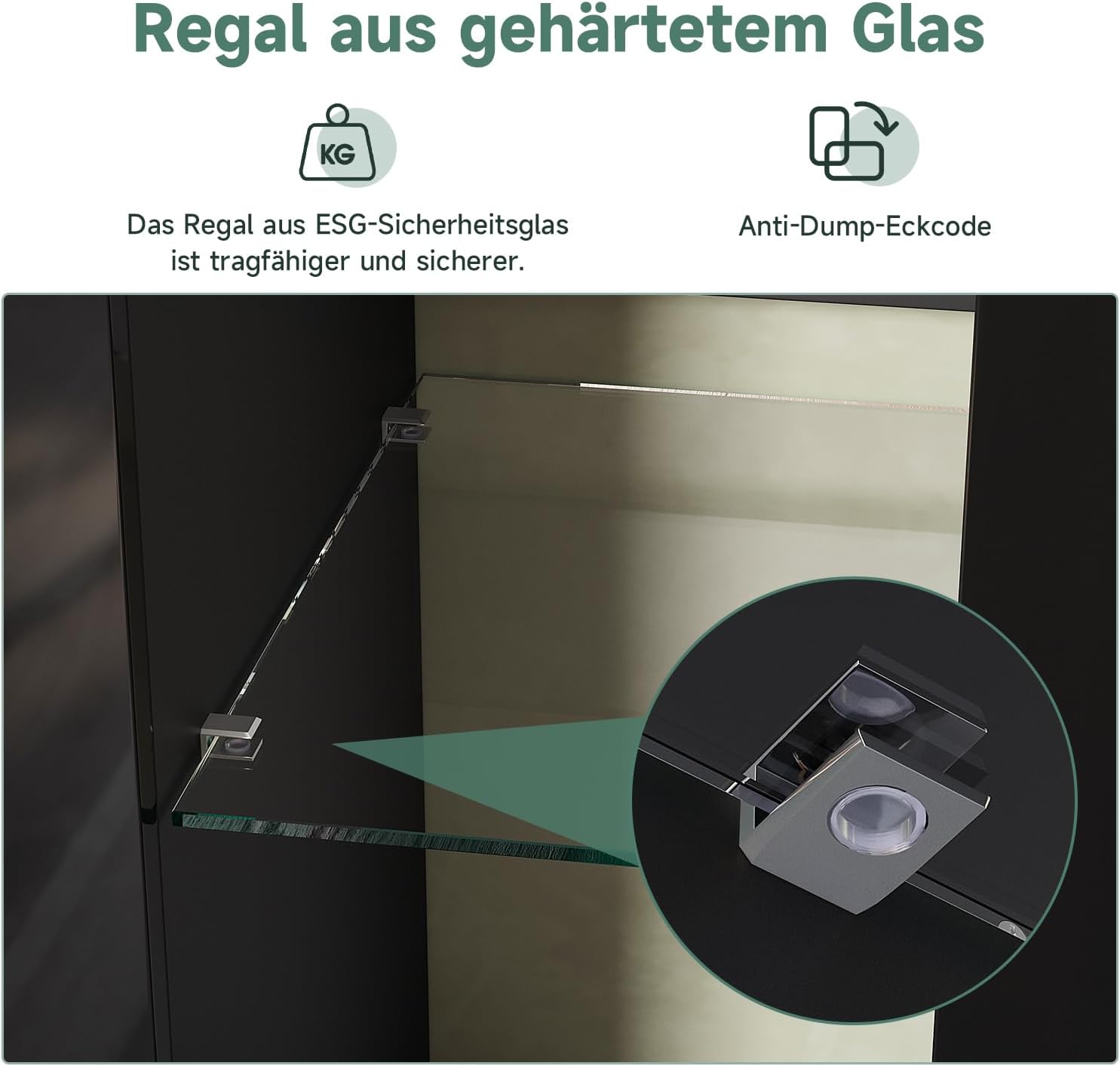Kommode Sideboard mit LED-Leuchten Schwarz Beistellschrank mit 1 Türen und Offene Glas Regale modern Küchenschrank für Wohnzimmer 90 x 35 x 83cm