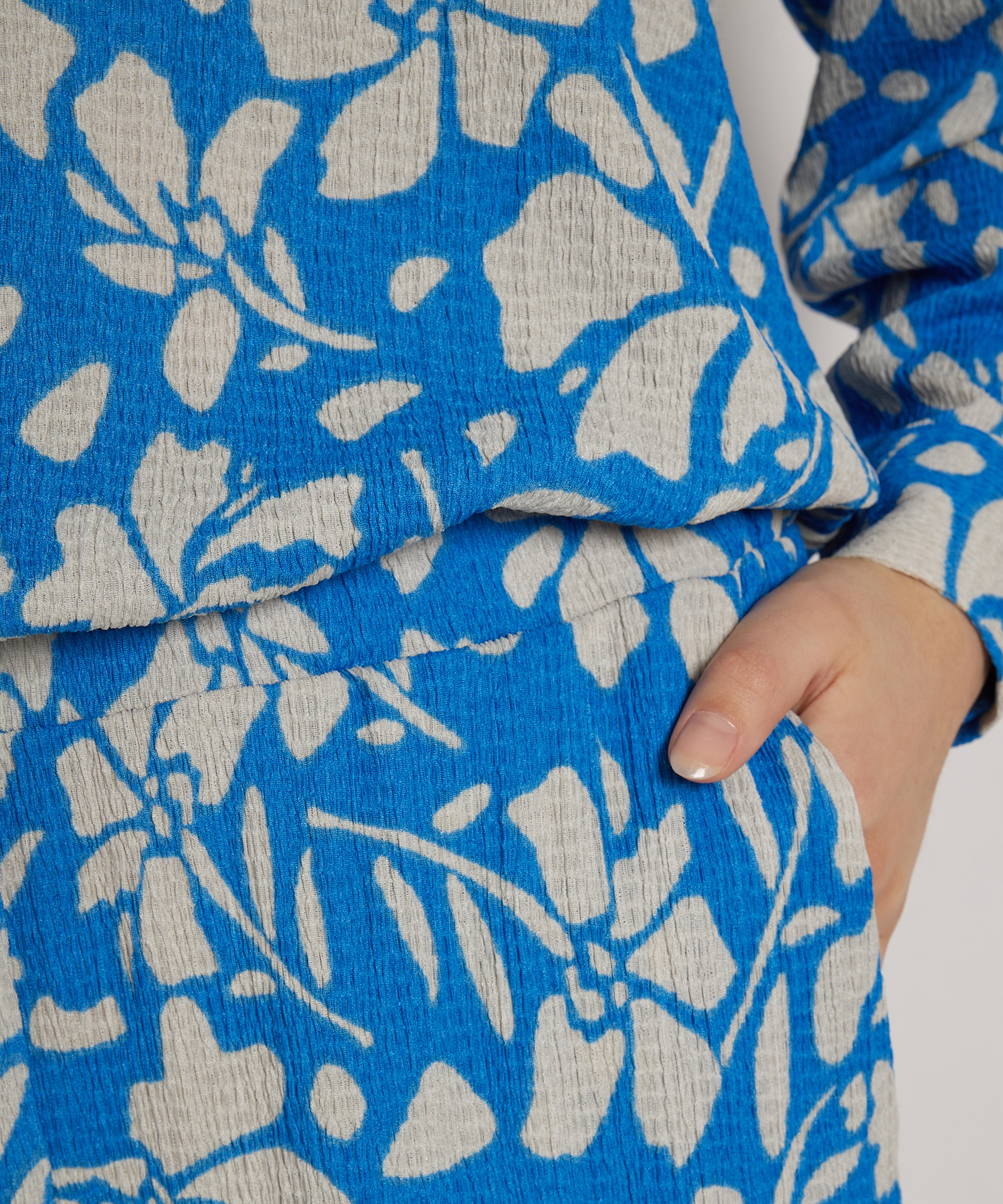 wide fit broek met bloemenprint