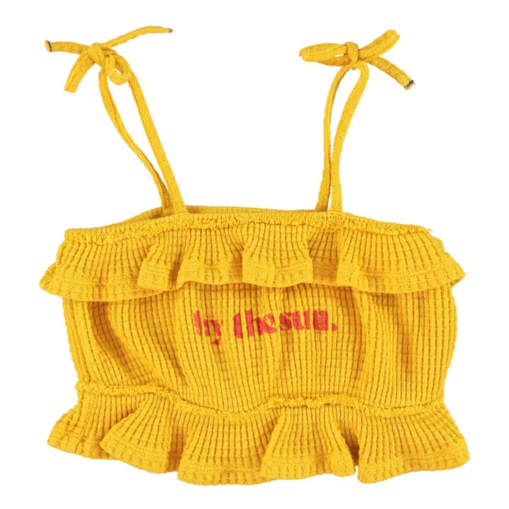 Piupiuchick Top Gaufré By The Sun Coton Bio | Jaune