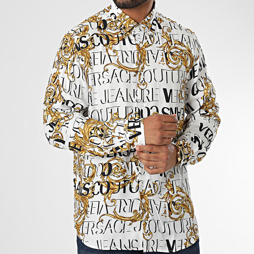 Chemise Manches Longues Print Logo Couture 73GAL2R0 Blanc Renaissance