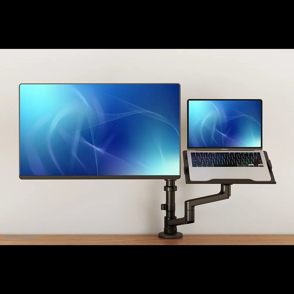 Neomounts DS20-425BL2 bureausteun voor flatscreen en laptop