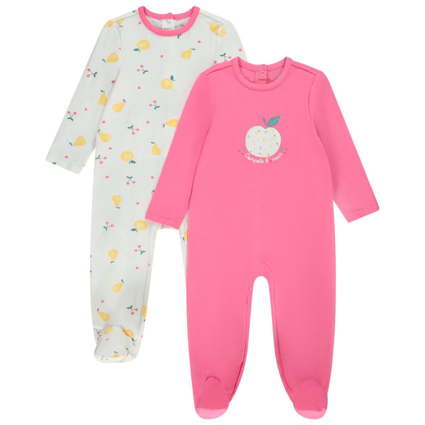 Lot de 2 dors-bien en jersey fantaisie pour bébé fille - Multicolore