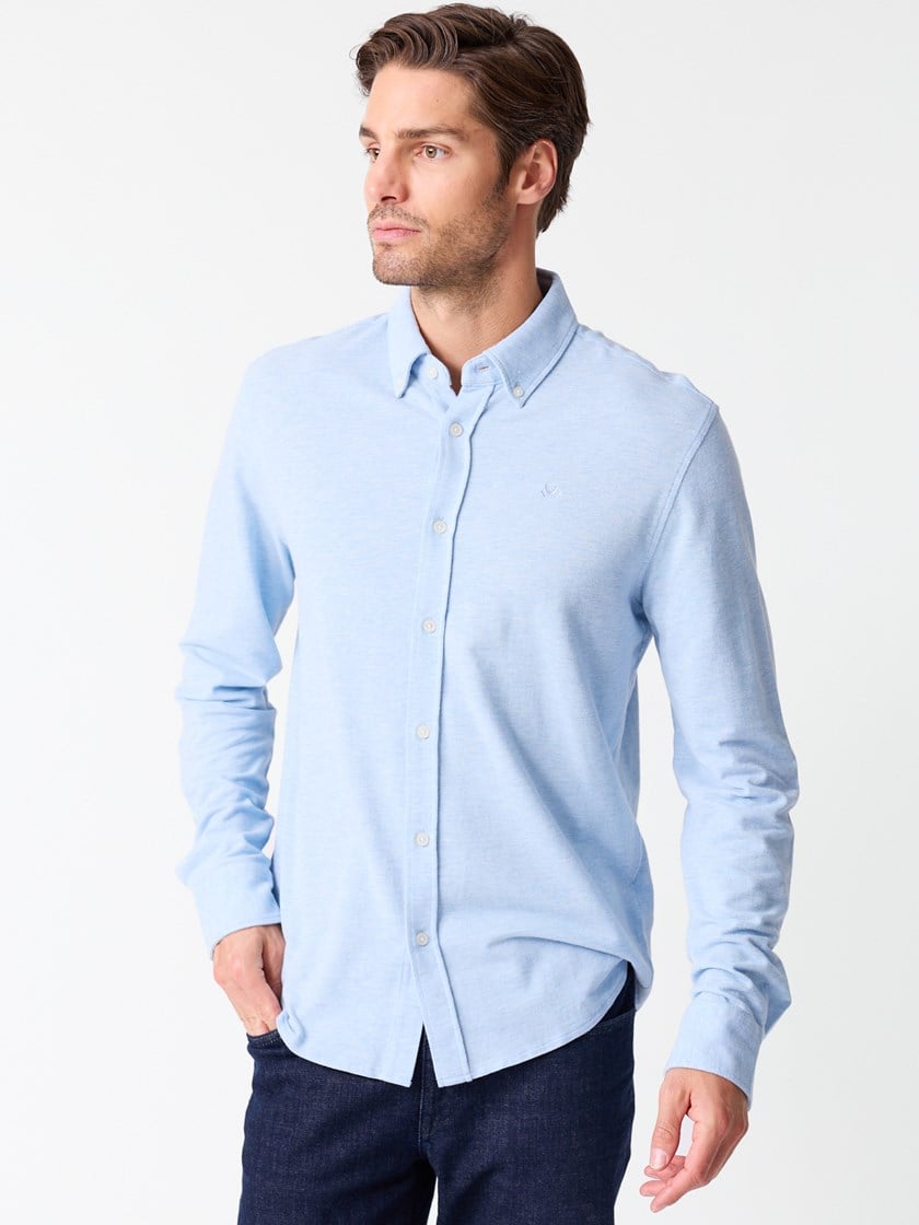 Dominique pique skjorte Chambray Blue