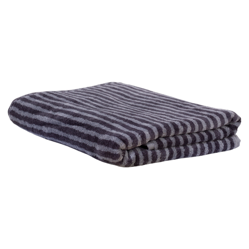 OMHU Frotté Stripe Håndklæde, Grey, 50x100 cm
