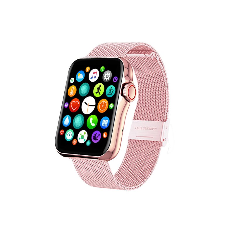 Montre Connectée Smarty2.0 - Bracelet Milanais - Chrono, photo, fréquence cardiaque, pression sanguine, tracé du parcours