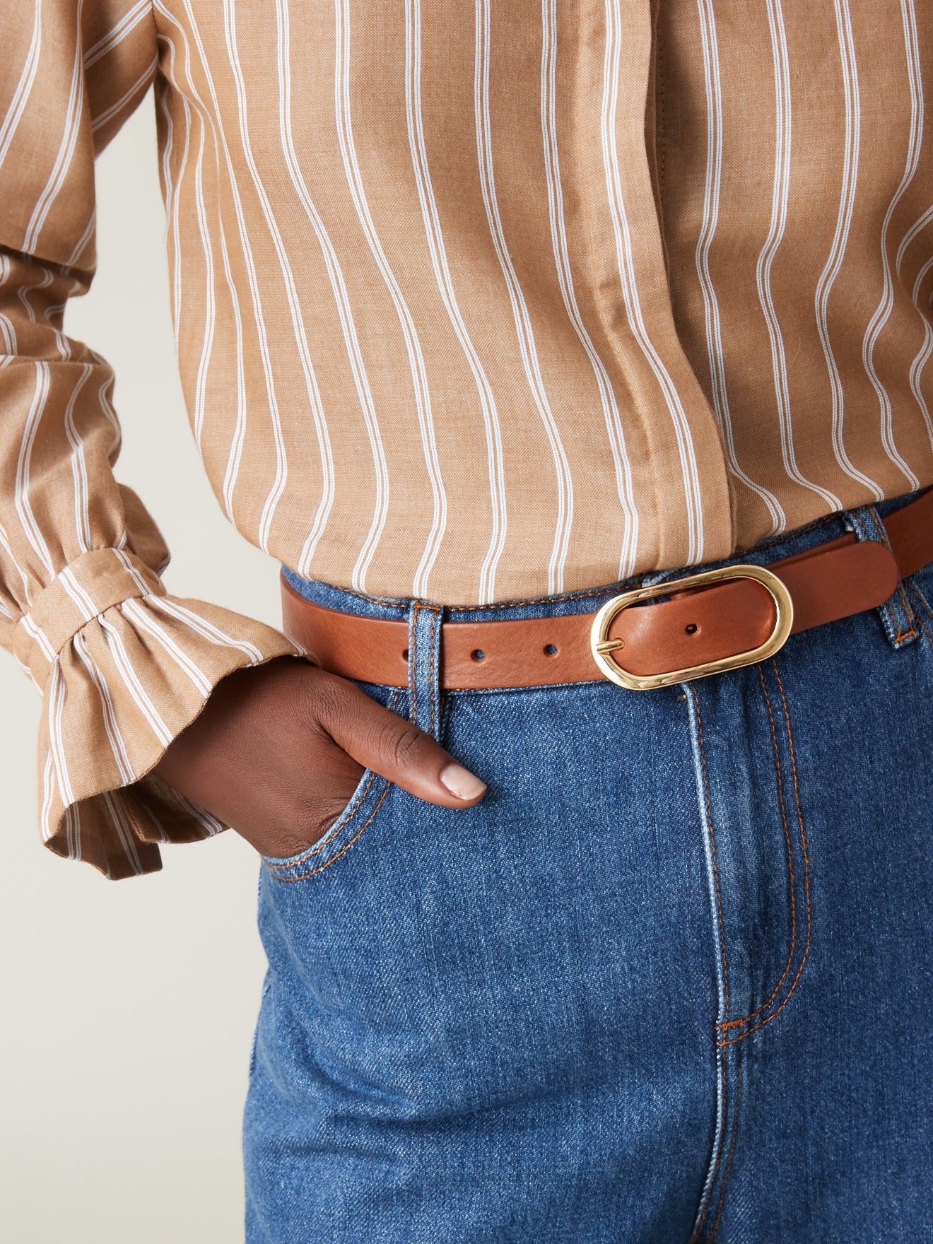 Ceinture cuir femme boucle ovale