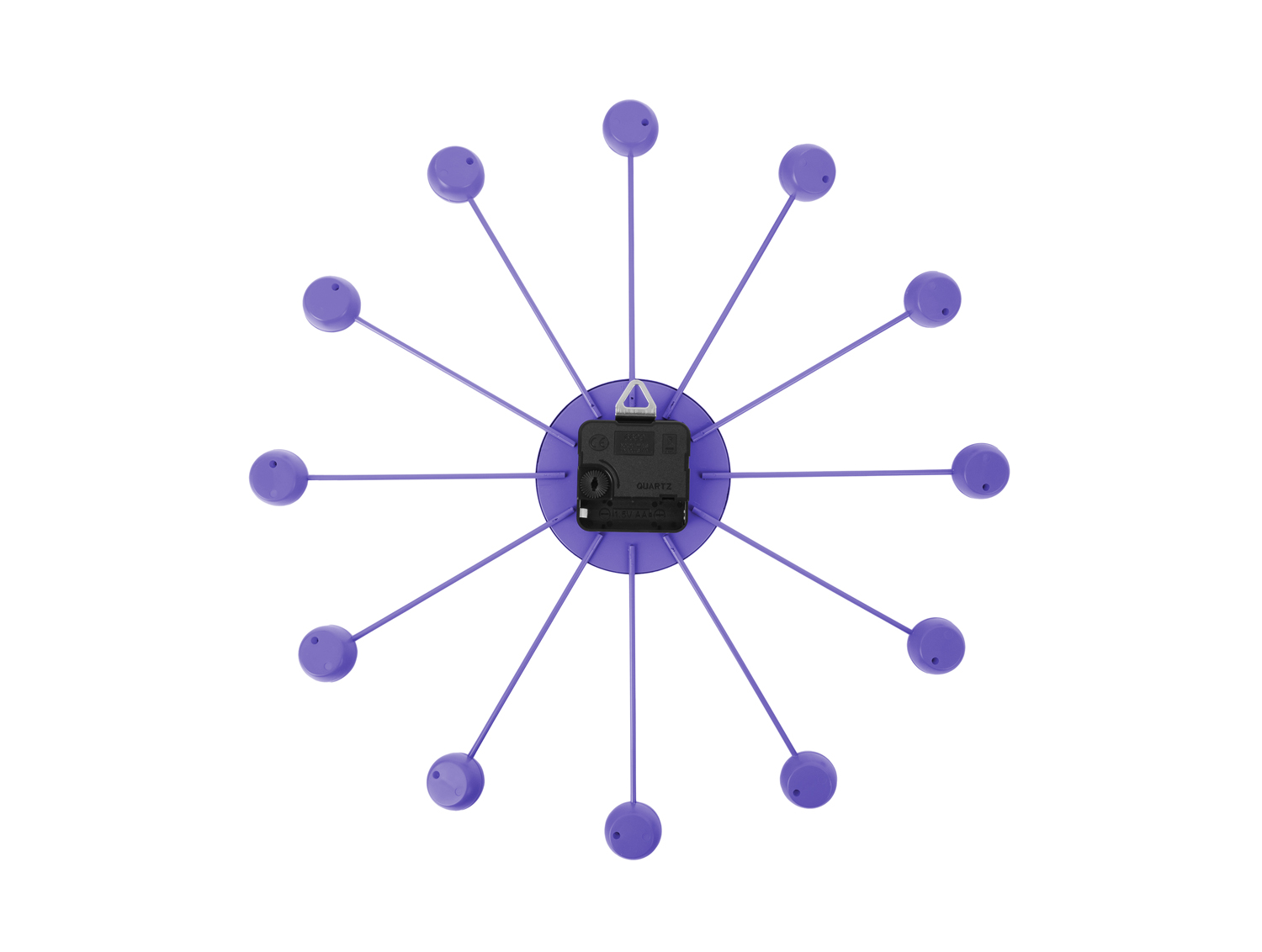 Wall clock Funky Spider bright purple