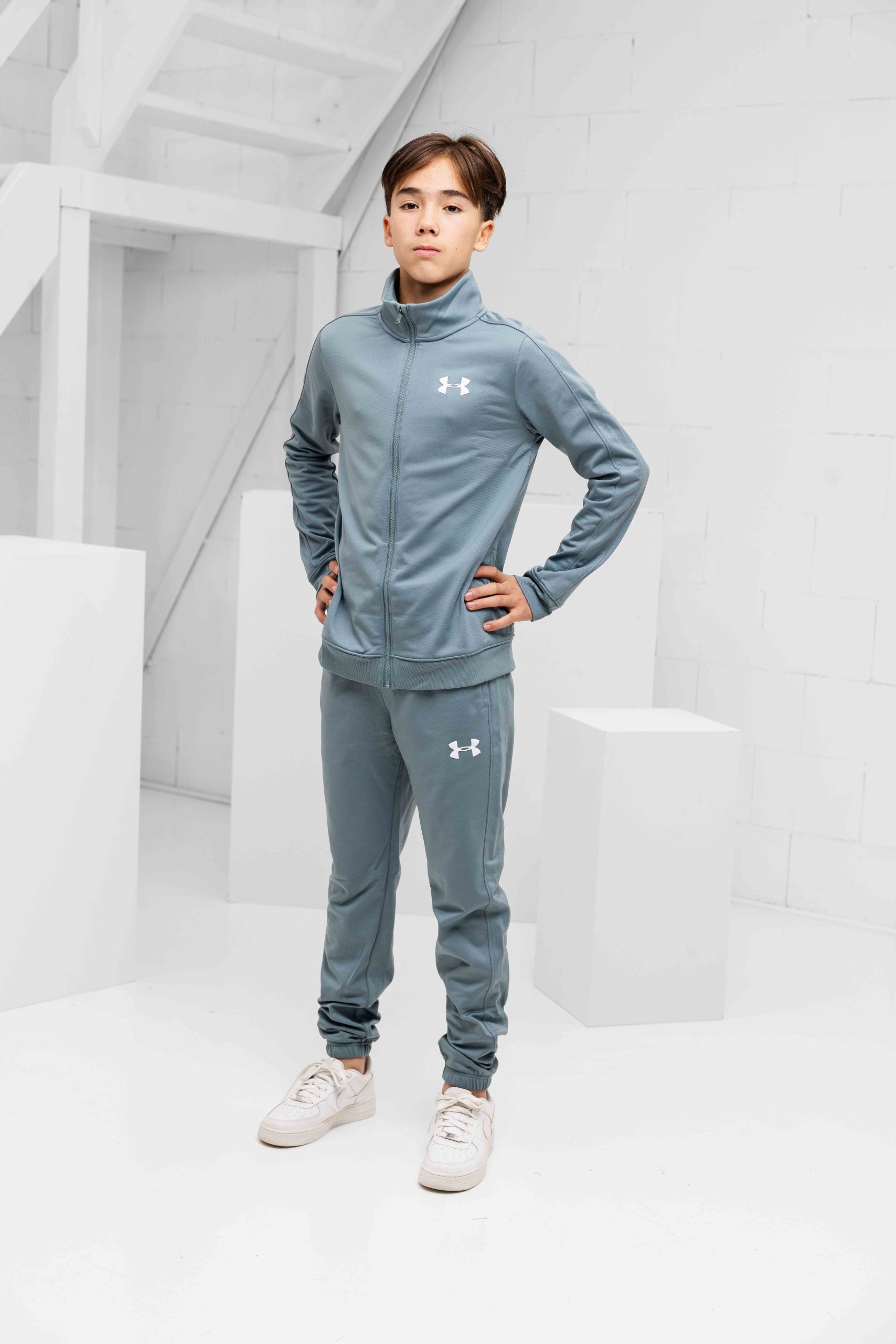 Under Armour Rival Knit Trainingspak Kids Blauw