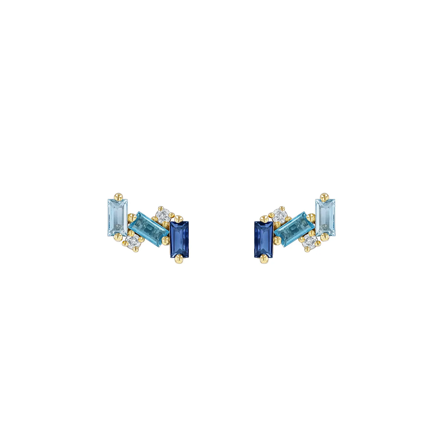 Suzanne Kalan Amalfi Burst Mix Øreringe 14 kt. Guld 0,10 ct. PE654BB-YG