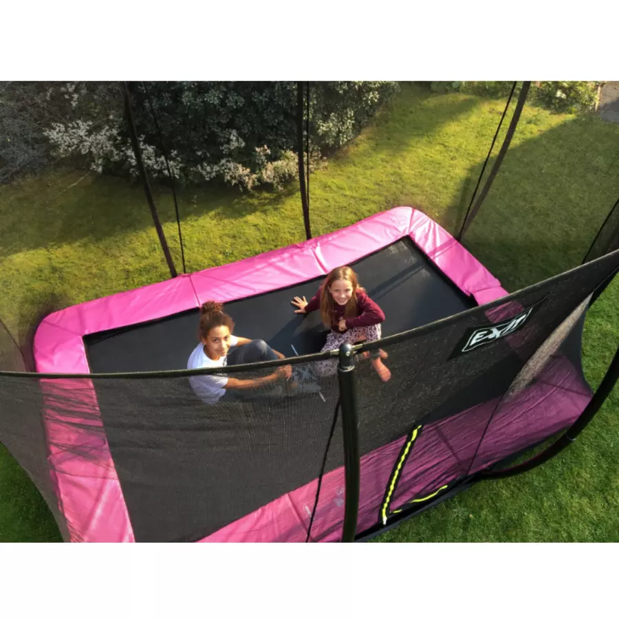 EXIT Bodentrampolin Silhouette Rechteckig 214x305 cm mit Sicherheitsnetz - grün