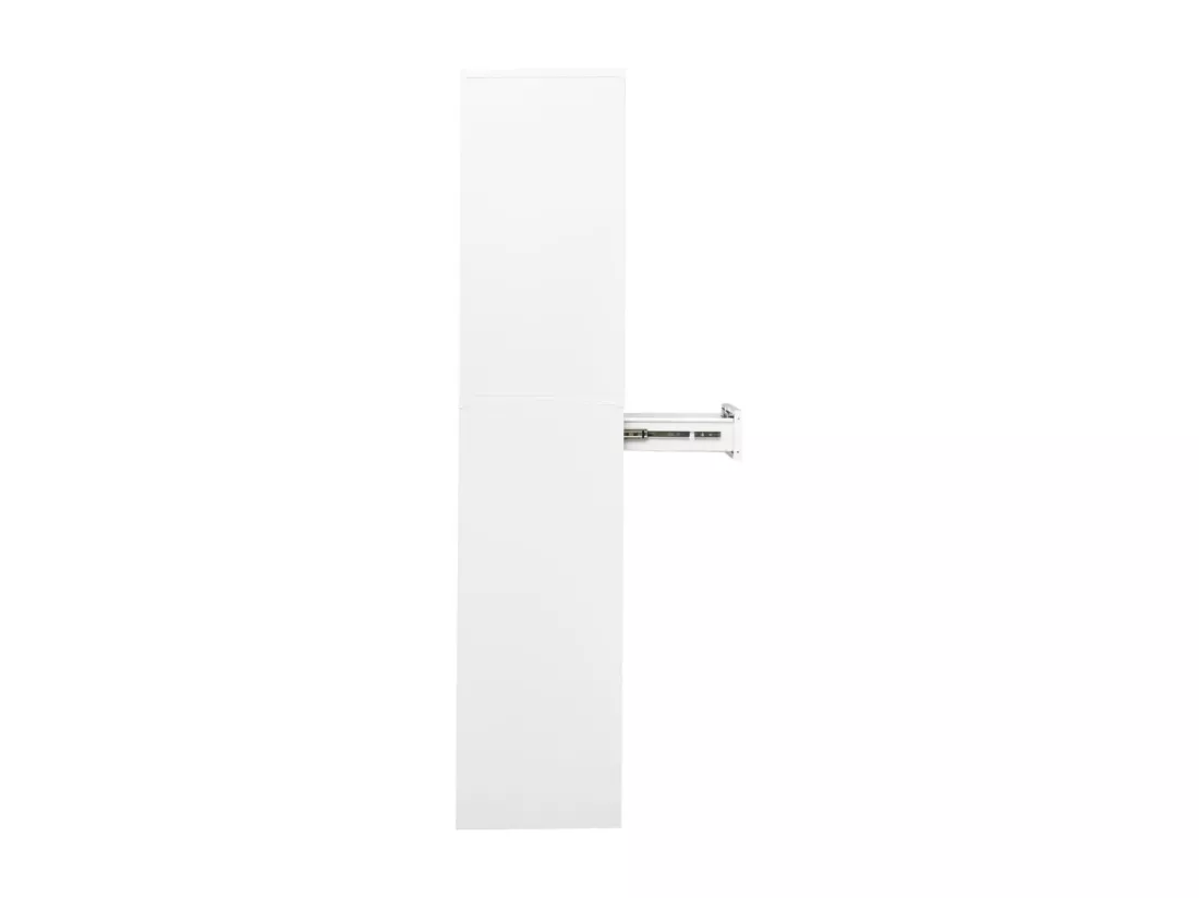 Armoire de bureau Blanc 90x40x180 cm Acier et verre trempé