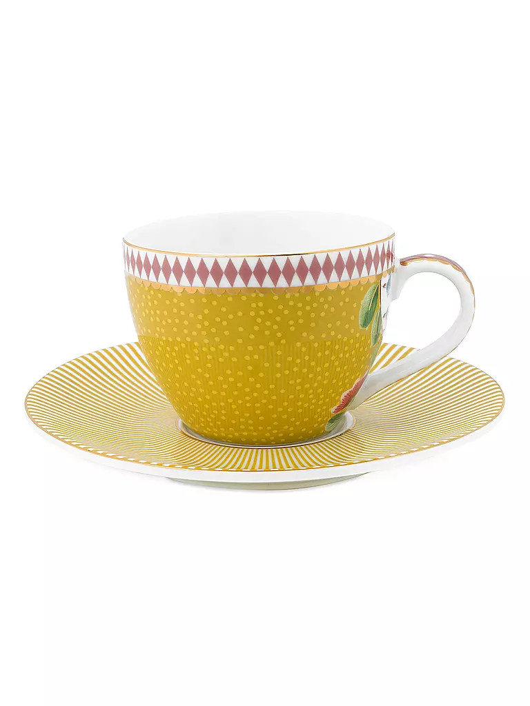 PIP STUDIO Espressotasse mit Untertasse Set 2er LA MAJORELLE 120ml Gelb gelb