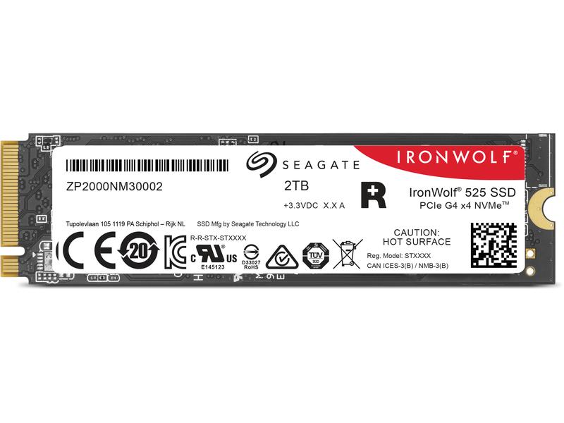 Seagate SSD IronWolf 525 M.2 2280 NVMe 2000 GB Enterprise-Solid-State-Drive mit 2000 GB Speicherkapazität