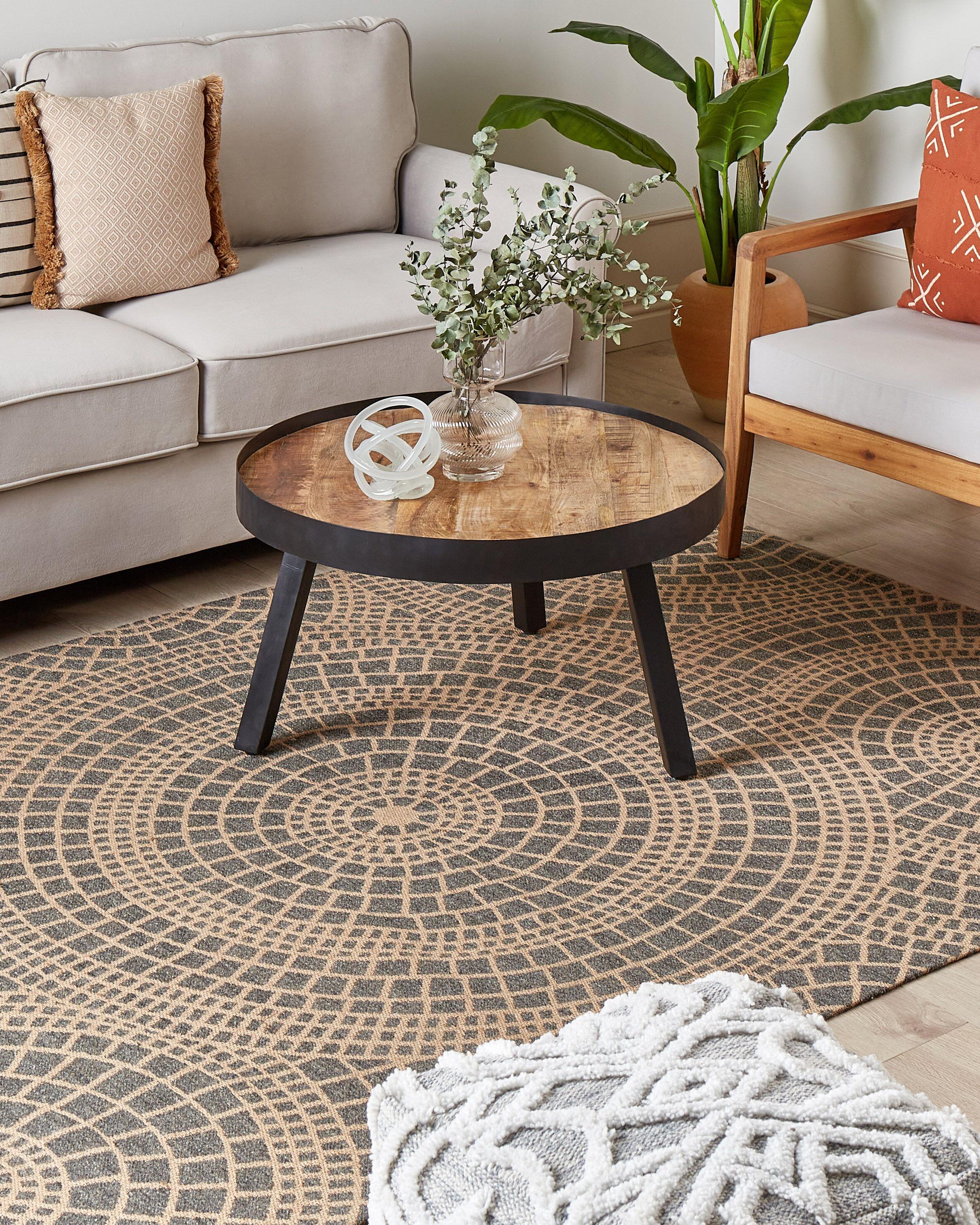 Vloerkleed ARIBA Grijs Beige 160 x 230 cm Jute