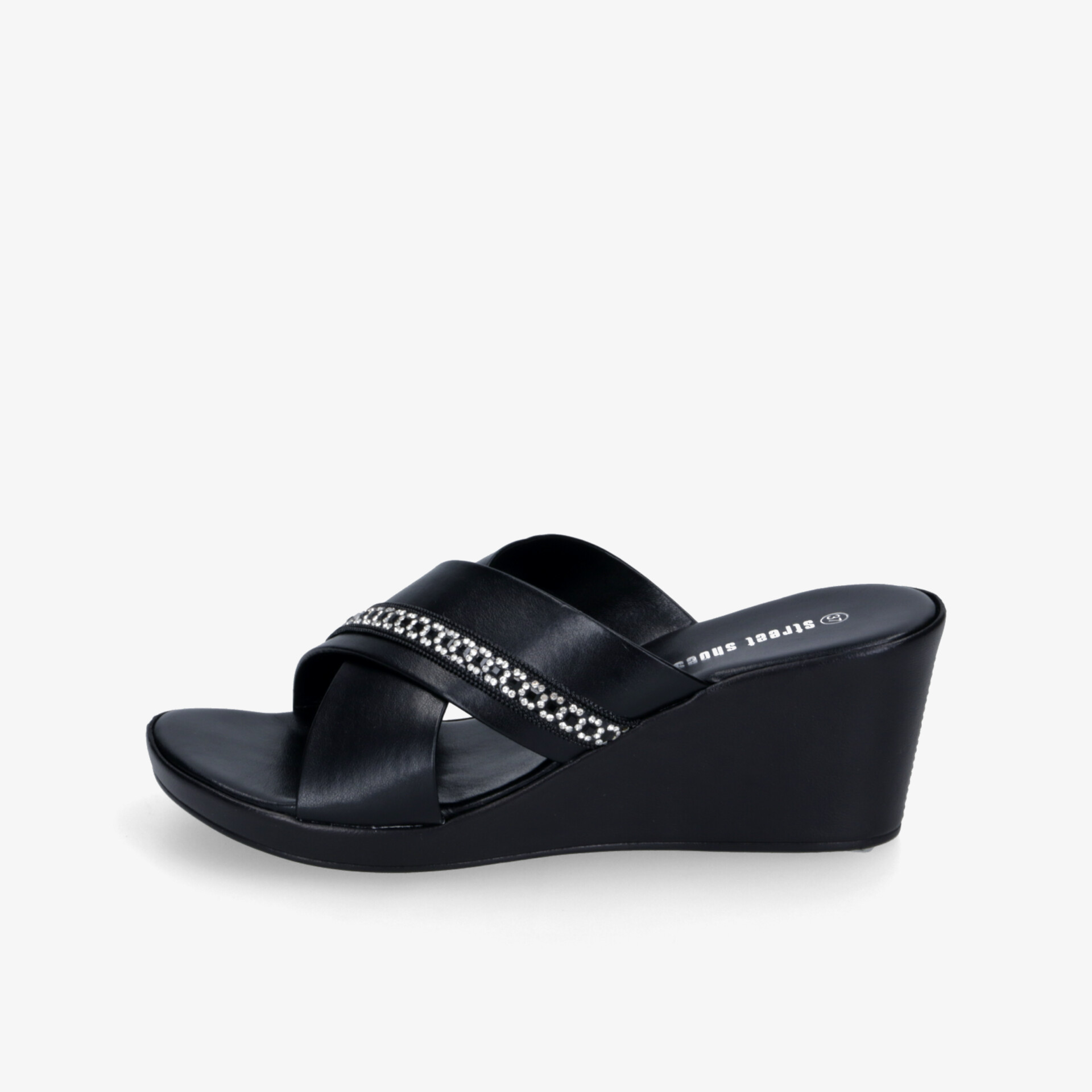 street shoes Damen Keilsandalen schwarz