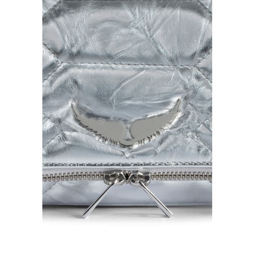 Zadig & Voltaire Rock Quilted Metallic Clutch, Sølv