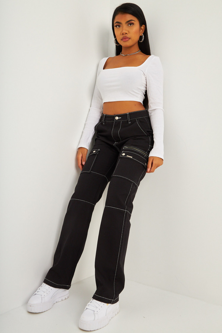 Pantalon cargo noir Brentiny