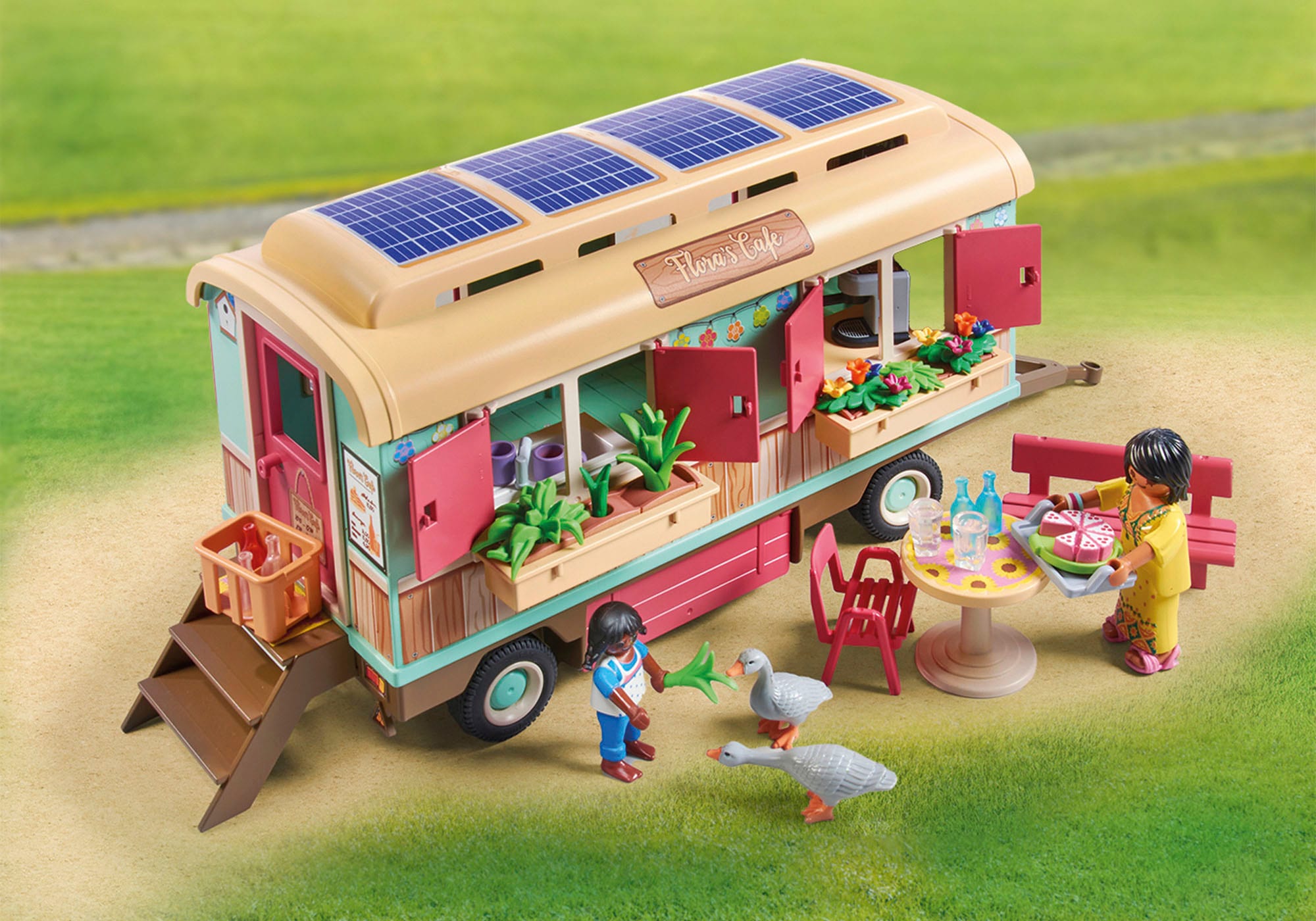 Playmobil® Konstruktions-Spielset »Gemütliches Bauwagencafé (71441), Country« teilweise aus recyceltem Material; Made in Germany