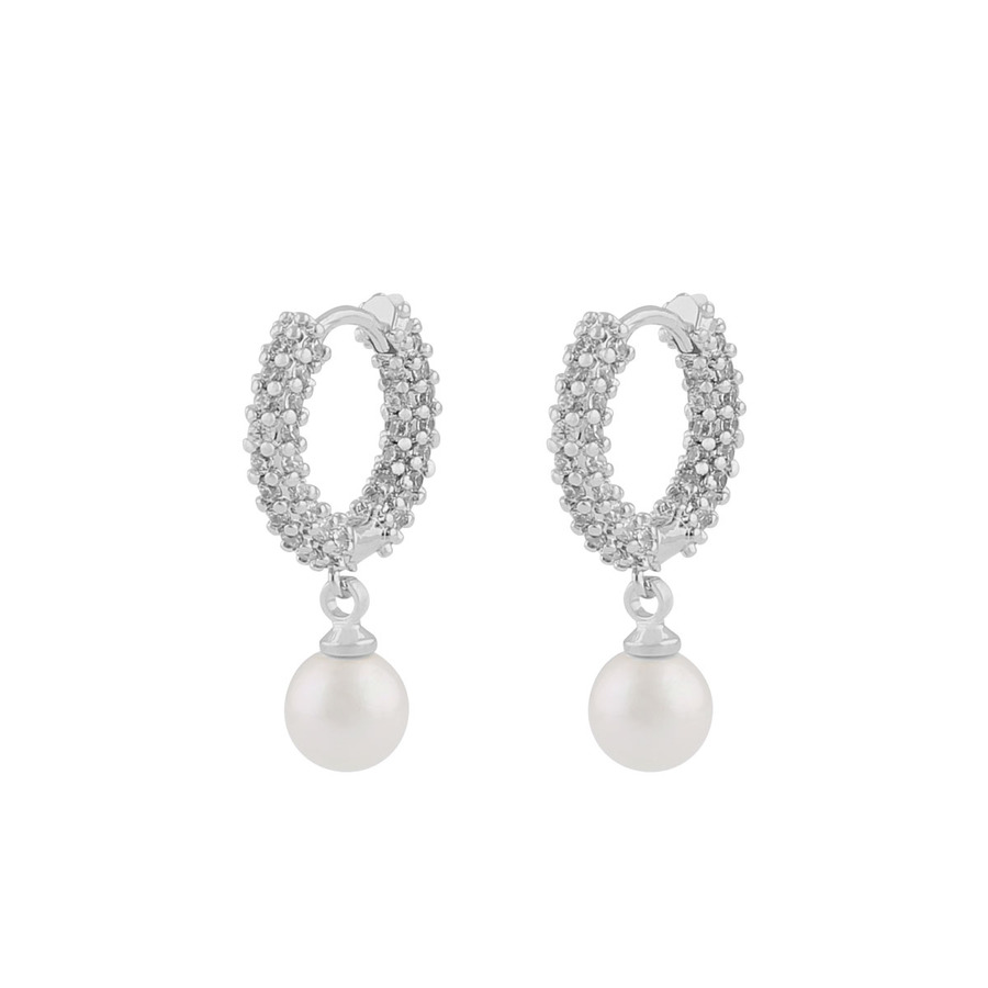 Snö Of Sweden Lydia Pearl Ring Earring Silver/White Onesize
