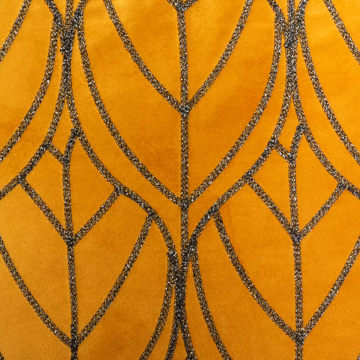 Coussin carré velours (40 x 40 cm) Charly Jaune ocre