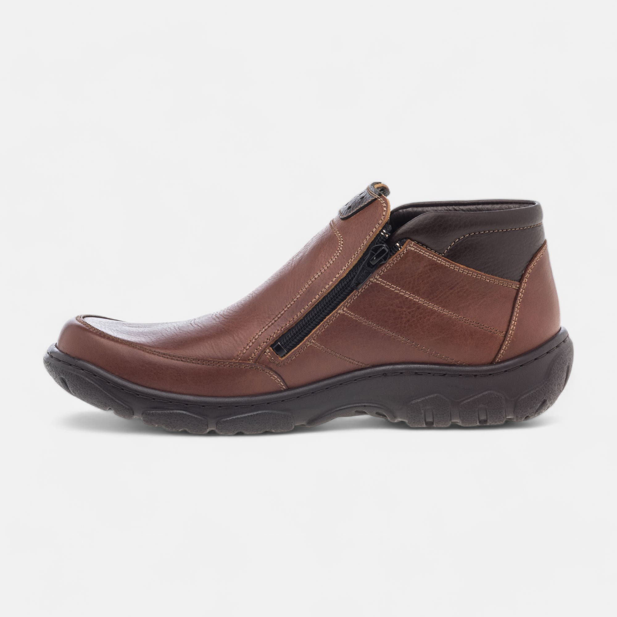 Bottines pieds sensibles Homme en cuir cognac