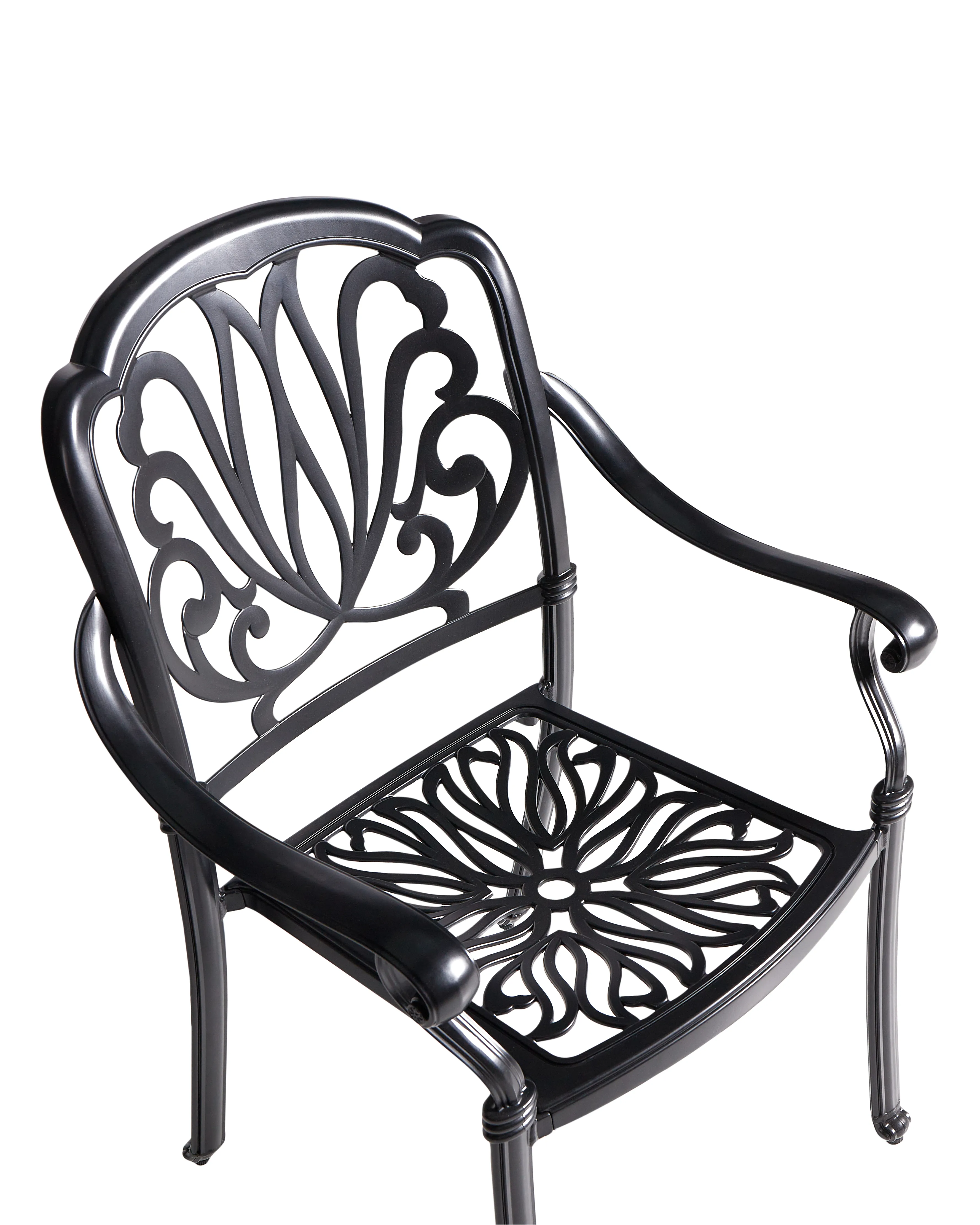 Set van 4 stoelen met zitkussen ANCONA Metaal Zwart