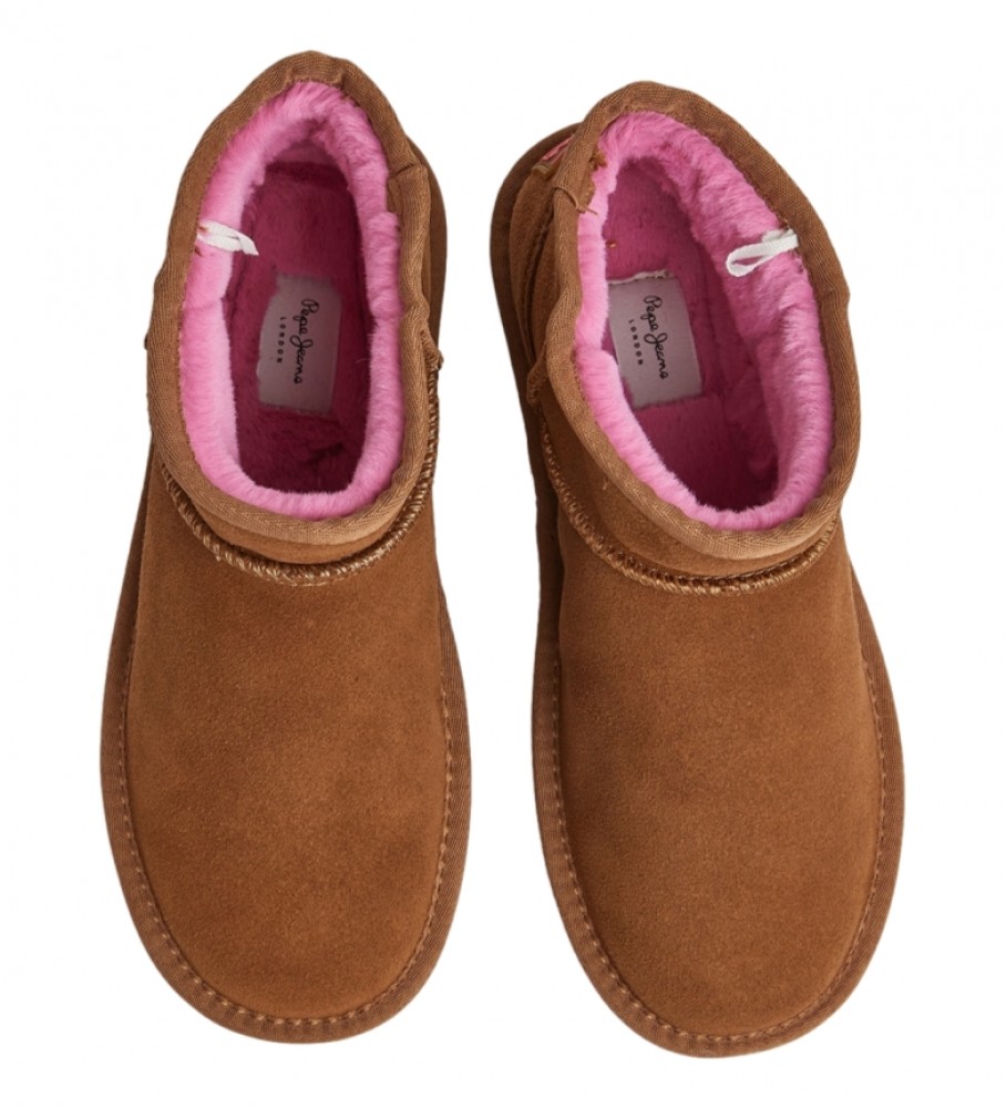 Botas de tornozelo de couro marrom engraçadas com a frase 