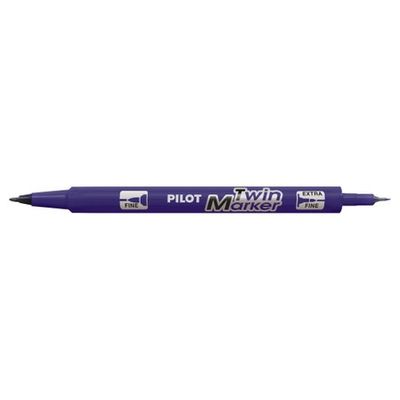 Pilot TWIN MARKER - Marqueur permanent - double pointe fine / extra fine - violet
