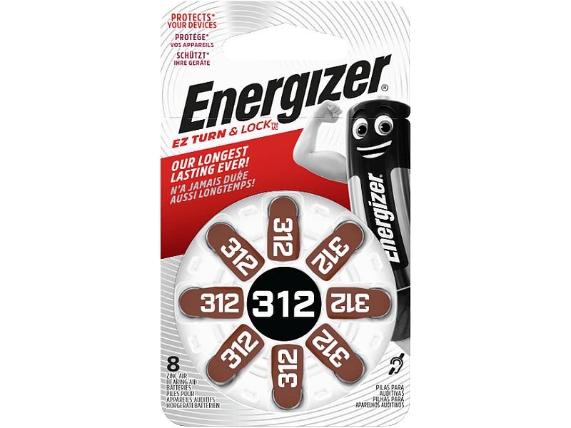 Energizer Hörgerätebatterie 312 , 8 Stück Hörgerätebatterie 312