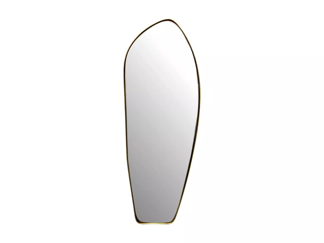 Miroir Murale Métal 33x90 cm Miroir Mur Couloir Grand Doré Asymétrique