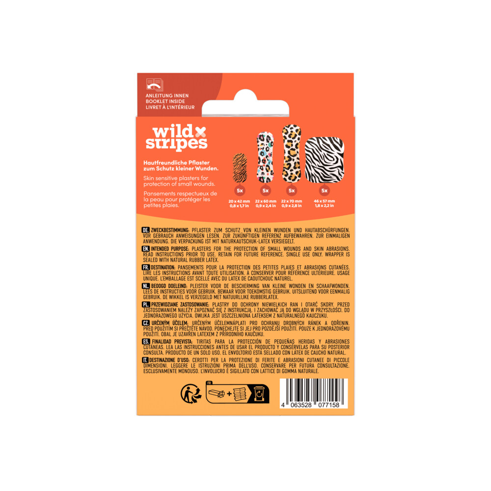 Wild Stripes Pleisters Classic Sensitive Animal20 stuks