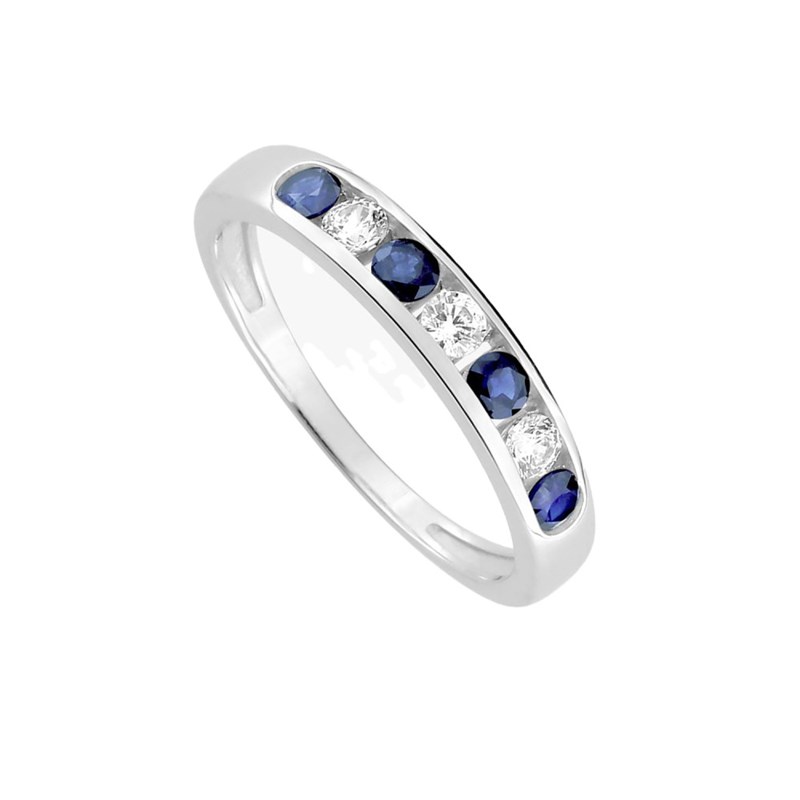 Bague Femme - Saphir - Oxyde de zirconium - Or 18 Carats