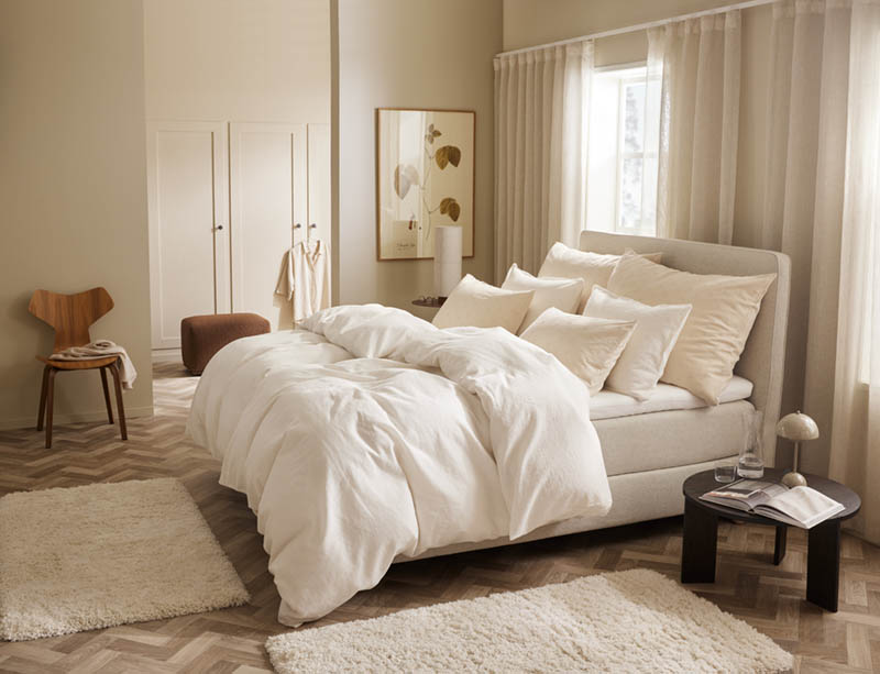 Marna hamp bomullsengesett 140x200 cream
