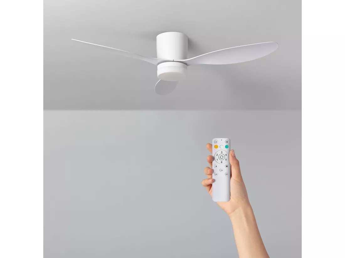 Ventilateur de Plafond Silencieux Weimar Blanc 132cm Moteur DC Télécommande Avec lumière