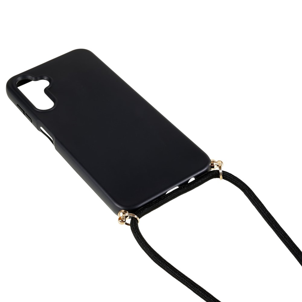 Samsung Galaxy A34 5G Necklace Bio Gummi Case Hülle Eco Friendly Nachhaltig Kompostierbar   Handykette (150cm) - Schwarz
